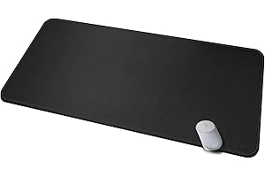 CENNBIE Skórzana gładka mata na biurko Pad Blotter Protector, rozszerzona antypoślizgowa prostokątna, podkładka pod mysz do laptopa 100x50cm (czarna)