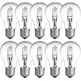 10 x Eco Halogen Glühbirne 52W = 75W / 70W E27 klar Glühlampe 2000h dimmbar
