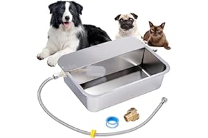 Svauoumu Distributore automatico di acqua per cani, 11 litri, in acciaio inox, per cani di grossa taglia, grande ciotola per acqua per cani in acciaio inox