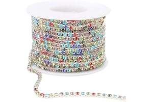 ALEXCRAFT 9,1 m 2.8 mm cristallo STRASS catena stretta finiture Cup catena Bulk per artigianato creazione gioielli multicolored