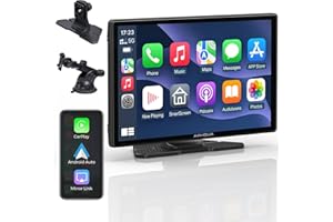 Ekran aphqua Carplay do samochodu, 9" Wireless App-le Carplay i Android Auto Car Stereo, przenośny ekran dotykowy CarPlay z nawigacją GPS/Mirror Link/Bluetooth/FM/AUX/USB (A98)