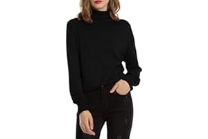 Woolen Bloom Rollkragenpullover Damen Strickpullover Stretch Pullover in Weich Feinstrick Elegant Stehkragen Strickpulli Langarm Rolli Sweater für Herbst Winter