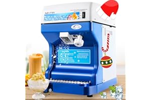 NEWTRY Trituradora de hielo eléctrica comercial eléctrica raspada hielo nieve cono fabricante con hoja de aleación de aluminio espesor ajustable 260lb/h para cubo de hielo pequeño fiesta bar uso