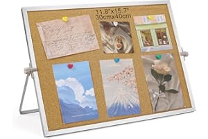 DOXIRU 30 × 40 cm Cork Board Pin Board, Pinboard with Silver Aluminum Border Double Sided Notice Boards Vision Bulletin Boards for Home, Office, Desk Message