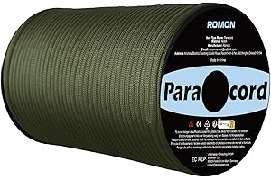 Romon Paracord 4mm, 100M Paracord Schnüre Seil 9 Kern-Strängen Paracord Bänder, Schnur Reissfest Seil Sonnensegel, Nylon Paracord Survival Paracord Reepschnur für Outdoor Survival Camping, Armeegrün