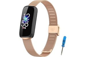 SenMore Metalowy pasek zamienny kompatybilny z Fitbit Luxe, metalowy pasek ze stali nierdzewnej, akcesoria do zegarków, modny i elegancki pasek zastępczy, pasuje do Fitbit Luxe