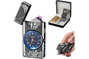 RSBYE Encendedor Electrónico Águila, Encendedor USB Recargable, Encendedor de Plasma con Linterna, Elegante Encendedor Personalizado con Indicador de Batería, Encendedores para Hombre y Mujer (Negro)