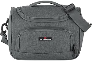 Von Cronshagen Kosmetikkoffer Cloud 2.0 | Kulturtasche aus Polyester | mit abnehmbarem Schulterriemen | Aufsteckfunktion (Anthracite)