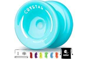 YOSTAR K2 Crystal Yoyo for Kids, Responsive Yoyo for Beginners, Dual Purpose Yo Yo for Adults, Professional Yo-yo with Unresponsive Bearing Kit, 6 Strings, Bag (Sky Blue)