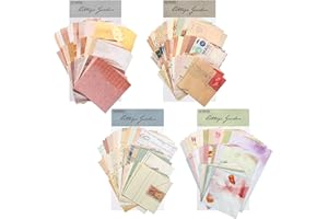 GOTRUST 240pcs Vintage Scrapbooking Supplies Scrapbook Paper journaling suppliespatterned Craft Scrap Book Set Aesthetic Decorative Paper Stationery 120 Different Patterns DIY Craft Postmark Design and Grid