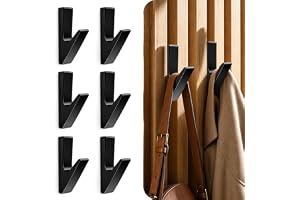 6 stycken garderobskrokar, klädkrokar för vägg med dold fastsättning