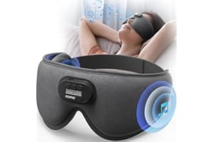 RENPHO Ultra Soft maska do spania z Bluetooth V5.2, słuchawki 3D, bezprzewodowa, dla osób śpiących na boku, komfortowa maska na oczy, biała maska na oczy