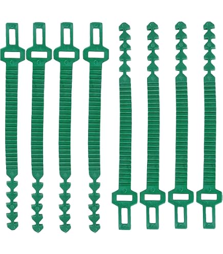 10 Attaches Câbles Jardin EMSea - Sangles Réglables Vertes Pour Plantes, Vignes Et Câbles USB