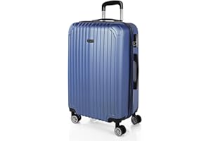 ITACA - Maleta Mediana con 4 Ruedas Giratorias para Viajes Largos Tipo Trolley Ideal como Maletas de Viaje Grandes 23 Kilos y Maleta Viaje Mediana Resistentes, Azul Zafiro