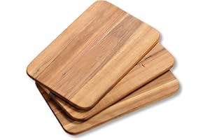 Kesper Lot de 3 planches à petit-déjeuner en acacia 23 x 15 x 1 cm