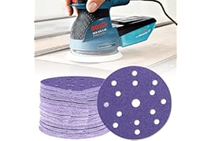 FOGARI Lot de 60 disques abrasifs ronds de 150 mm pour ponceuse excentrique, grain 80, 15 trous, pour bois, métal et peinture