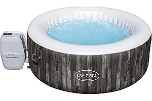 BESTWAY Spa gonflable rond Lay-Z-Spa® Bahamas Airjet™ motif bois 2 à 4 personnes, 180 x 66 cm