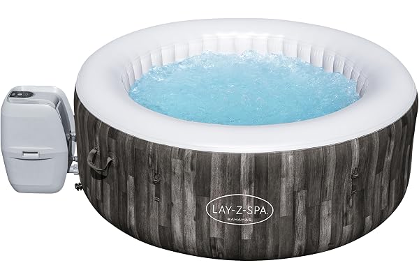 Spa Gonflable Rond Lay-Z-Spa® Bahamas Airjet™ Motif Bois 2 à 4 Personnes, 180 x 66 cm
