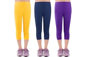 L&K-II Leggings Bambina 3/4 Pantaloni Bambina Pantaloni Capri Realizzati con Abiti scolastici di Cotone età 4-18 Anni 2723