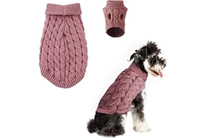 Norhogo Winter Pet Clothing Dog Sweater Jumper Clothing, Dog Sweater Vest Pet Soft Comfortable Turtleneck Knitted Puppy Clothes, for Small Medium Large Dog Puppy Cat (M, Pink)