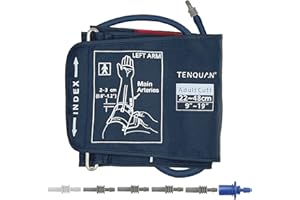 TENQUAN Bracciale Misuratore Pressione da braccio grande Misuratore di Pressione 8,6"-18,9" (22-48cm) con Connettore, Solo Polsino per la Pressione Sanguigna Non Inclusa Macchina (Versione Aggiornata)