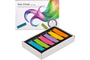 MIJOMA Set di gessetti per capelli – gesso temporaneo per bambini e adulti – colori intensi per uno stile creativo – facile da lavare, ideale per carnevale, feste, festival e cosplay (multicolore, 6