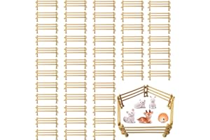 BDBFPAN 50 Stück Miniatur Zaun Für Kreative Farm Szenen, Schleich Zaun Mit Fünf Tiere., Schleich Zäune Spielzeug Für Kind Ab 3 Jahren, Eltern-Kind Aktivitäten, DIY Mini Zaun Playmobil Zaun Set, 9 X 4 X 0.8 Cm