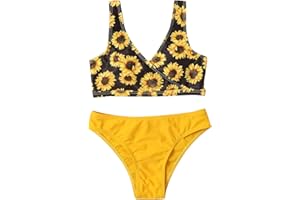TOPGROWTH ACCESSORIO Topgrowth Ragazze Costumi da Bagno Due Pezzi Costume da Bagno Bambina Due Pezzi Bikini Stampa Bella Bikini Set Bambine Ragazze per 7-14 Anni Beachwear