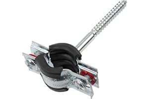AERZETIX - Juego de 10 abrazaderas simples aisladas con tornillo para tubo 3/8 | montaje horizontal o vertical | rango de sujeción 16-20 mm | en acero con junta de goma