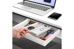 Catekro Lot de tiroirs de rangement autocollants pour bureau, tiroir bureau, Organiseurs de Tiroir pour la Maison, le Bureau et L'école - Blanc