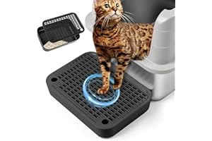 Rolcoassuns Litter Box Ramp, Cat Steps/Stair for Litter Box, Litter Catcher with Filter Function and Non-Slip Rubber Feet, Suitable for Small and Elderly Cats