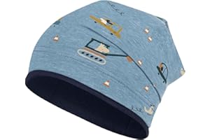 Smarilla Jungen Mütze Übergangsmütze Beanie Fahrzeuge Frühling Herbst Baumwolle