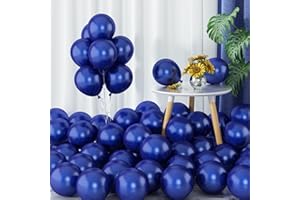 ISNDARE Navy Blue Balloons 5inch Small Pearl Dark Blue Balloon 60pcs Mini Round Night Blue Latex Balloons for Balloon Arch Garland Navy Blue Balloons for Birthday Party Decoration Wedding