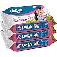 Little's Soft Cleansing Baby Wipes with Aloe Vera, Jojoba Oil and Vitamin E (80 wipes) pack of 3