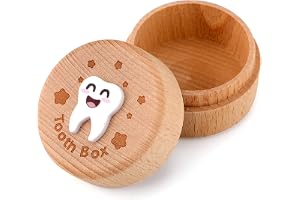 3D Snidade Tooth Fairy Box, Tandförvaringslåda i Trä för Förlorade Tänder Söt Tandminneshållare för Pojkar Flickor Barn Födelsedag Babyshowerpresent (Pojkar)