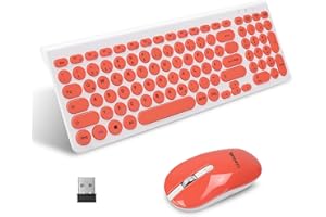LeadsaiL, Set tastiera wireless mouse e tastiera ergonomici, tastiera wireless per PC e mouse, layout tedesco QWERTZ, tasti silenziosi per tastiera e mouse, MacOS PC, laptop, rosa