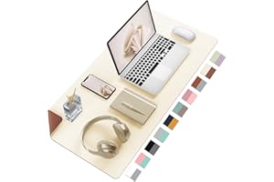 ‎AOTHIA Aothia Schreibtischunterlage-Große Mauspad-Schreibtischmatte,Büro Schreibtisch Pad, Schreibblock, Doppelseitige Verwendung PU Leder Wasserdicht(80x40cm,Beige)