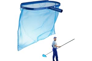 ZLXFT Recogehojas Piscina,Recogehojas para Fondo Piscina,Recogehojas Plano Piscina,Reforzado Malla Fina,Red Aterrizaje para Piscina,Pool Skimmer Rake Net,Limpia Piscinas,Red Piscina