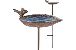 WILDLIFE FRIEND Bain d'oiseaux sur Pied, Résistant aux Intempéries - Mangeoire, Bassin pour Oiseaux - Jaune/doré