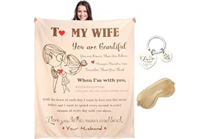 ‎TMEOIIPY TMEOIIPY Decke An Meine Frau, Geschenke zum Hochzeitstag, Geburstag Geschenk für Frauen, Positiv Ermutigen und Liebe Kuscheldecke Flauschig, Weiche Wohndecke 130cm x 150cm - Beige