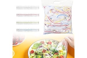 LURNODY 300 Piezas Cubiertas Elásticas Almacenamiento, Bolsas de Alimentos Frescos Elásticas, Reutilizables Bolsa de Almacenamiento de Alimentos Bolsas de Conservación Transparentes