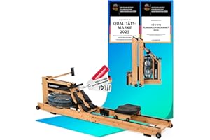 ‎CHRISTOPEIT SPORT GERMANY Christopeit Wasserrudergerät klappbar für Zuhause WP5000 oder Colorado - Rudergerät Holz, Hybrid Wasser-Magnet-System, Kinomap, Bluetooth