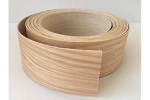 Vale Veneers 40mm Real Oak Wood Veneer Trim - 5m Roll of Pre Glued Iron on Edging Tape/Banding (40mm)