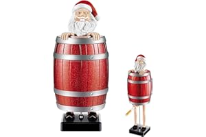 Keho Keho Kehongdun Funny Cigarette Holder, Creative Spoof Box, Santa Claus in The Wooden Barrel Figurines Statue Case for Christmas Party Home Decor, Prank Toy Gift Man
