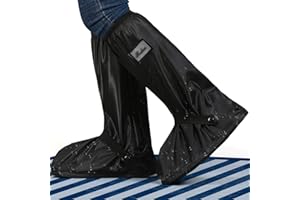 JUSPRO 1 paire de couvre-chaussures imperméables avec réflecteur, en PVC antidérapant, avec fermeture éclair, pour sports de plein air, randonnée, escalade, camping, scooter, voyage