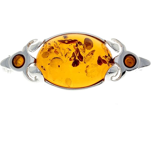 Spilla A Forma Di Cicogna O Airone In Argento Sterling 925 E Ambra Baltica Autentica - 4023 - Italia - Foto 9