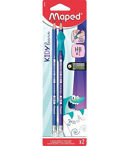 Grafietpotlood Maped Kidy Learn Concentration met kauwtopper set à 2 stuks blauw op