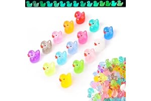 Hwsyin 200 Mini Enten Bunt,Mini Leuchtende Harz Enten,15 Farben Miniatur Ducks Mini Harz Enten für Miniatur Garten Aquarium Landschaft Puppenhaus Topfdekorationen Miniaturgarten DIY Handwerk (A)