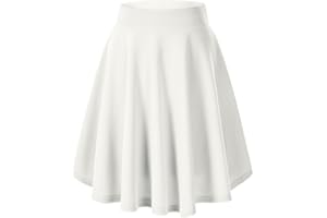 URBAN GOCO Urban Coco Women's Basic Versatile Stretchy Flared Casual Mini Skater Skirt