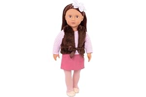 Our Generation Lalki Sienna - urocza lalka 46 cm z włosami do szczotki, opaska na głowę z kwiatami i pełnym zestawem ubrań, zdrowe lalki dla dziewcząt w wieku 3-10 lat, do przebierania się i